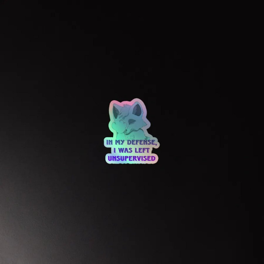 In my defense Holographic sticker product image (4)