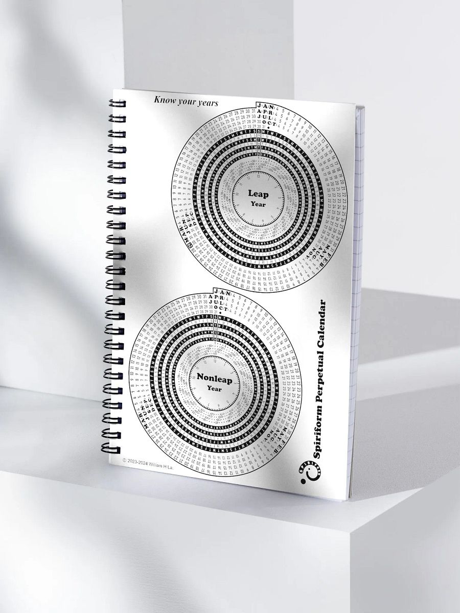 Spiriform Perpetual Calendar Spiral Notebook 5.5