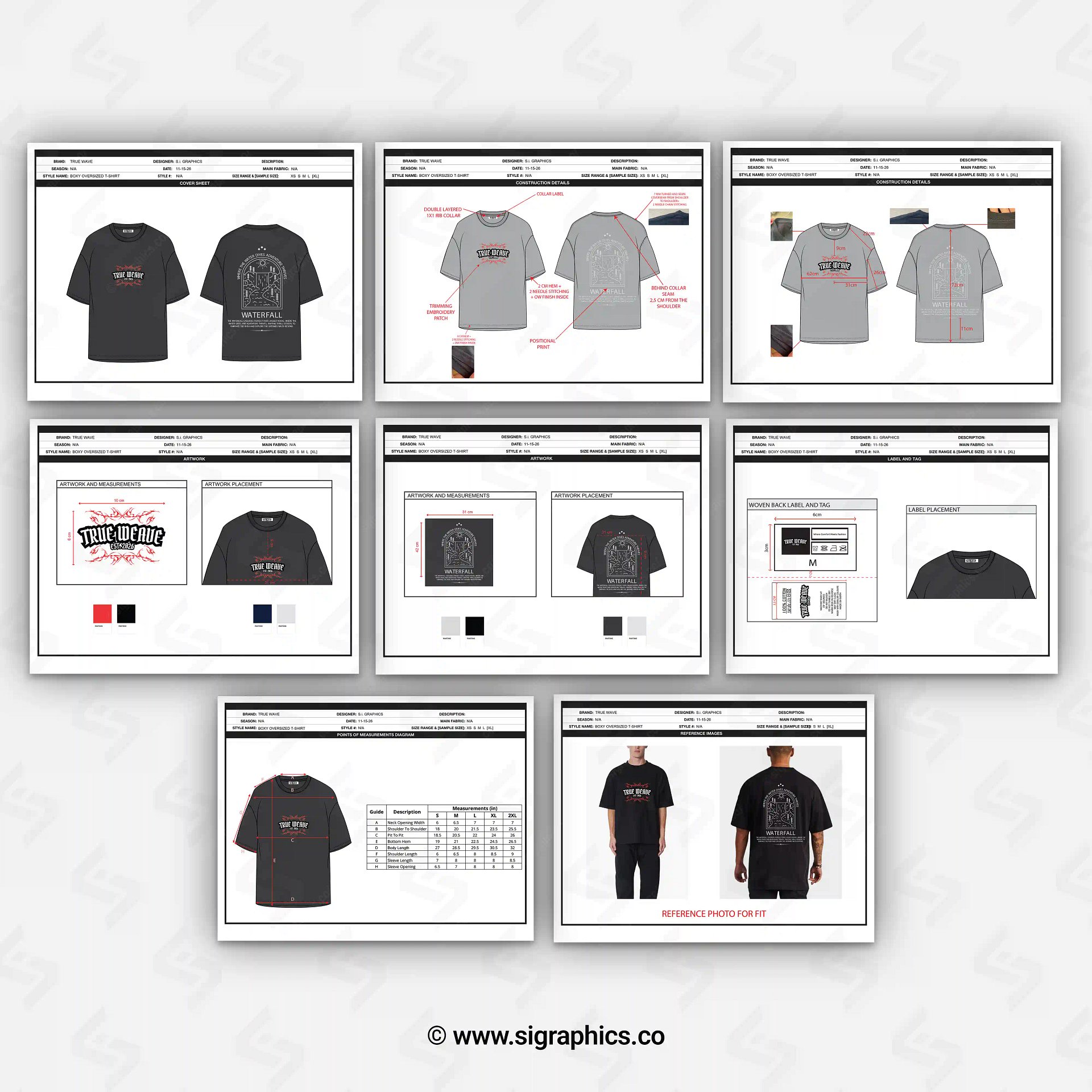 Boxy Oversized T-Shirt Techpack Template product image (2)