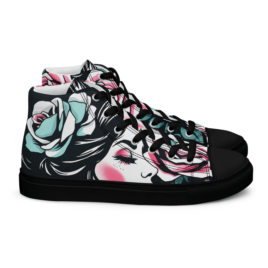 romantic roses Men's high top canvas shoes product image (2)