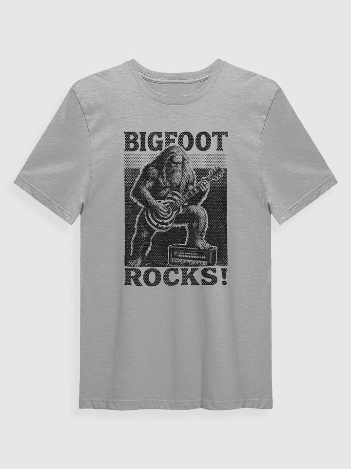 Bigfoot Rocks! – Retro Rock Sasquatch Guitar T-Shirt product image (1)