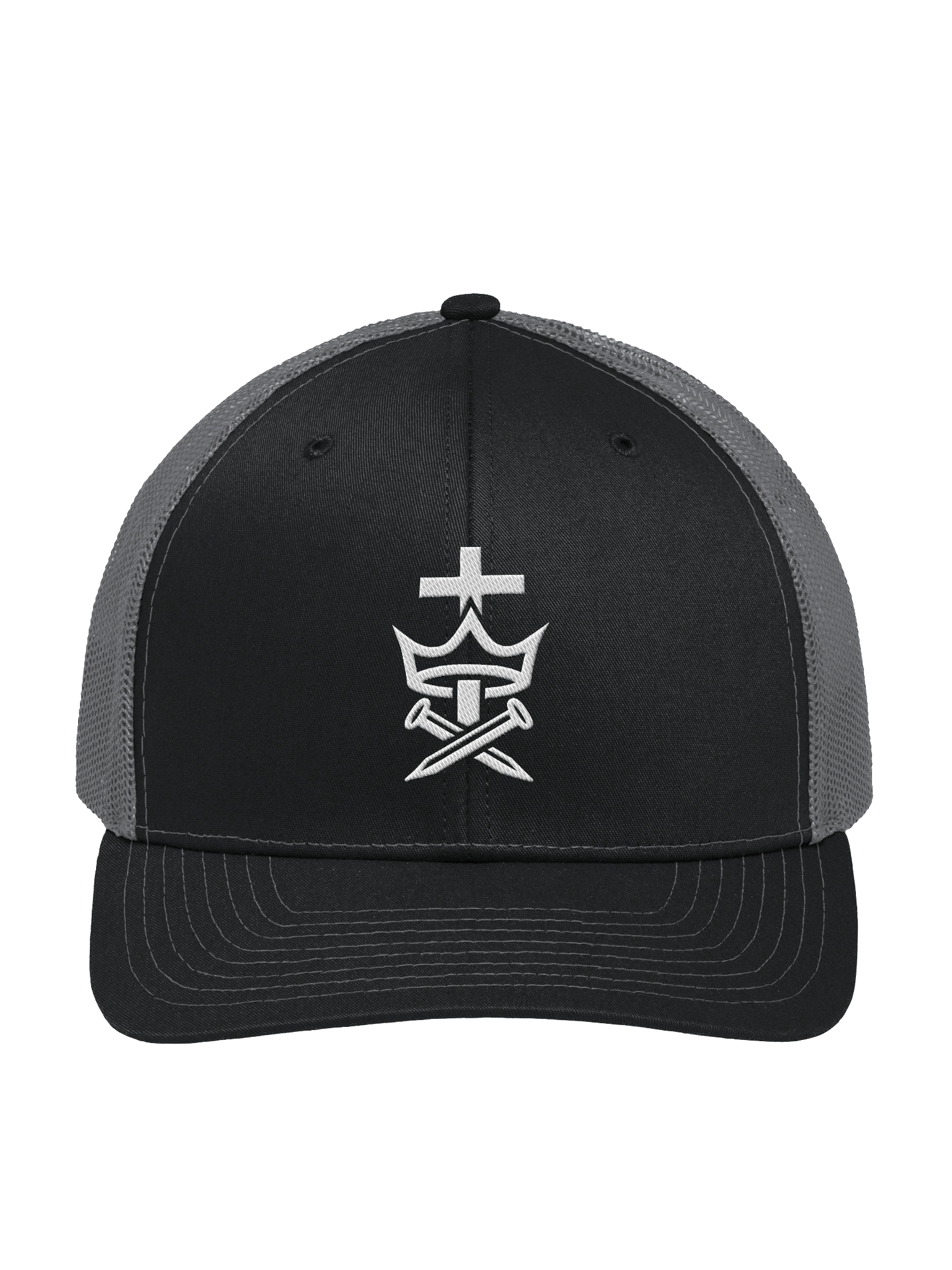 Cross, Crown, and Nails Christian Icon – Trucker Hat - “Be Faithful Until Death” (Revelation 2:10) product image (7)