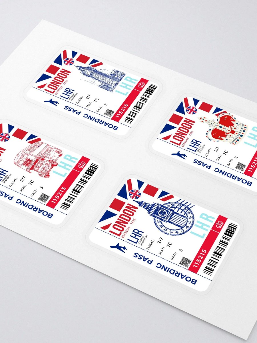 London Uk Boarding Pass Sticker Pack product image (3)