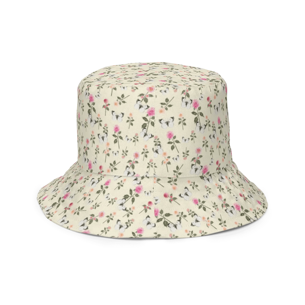 BEES & BLOOMS & BUTTERFLIES GARDEN Reversible Bucket Hat - Designer Gartenhut für Bienenfreunde product image (4)