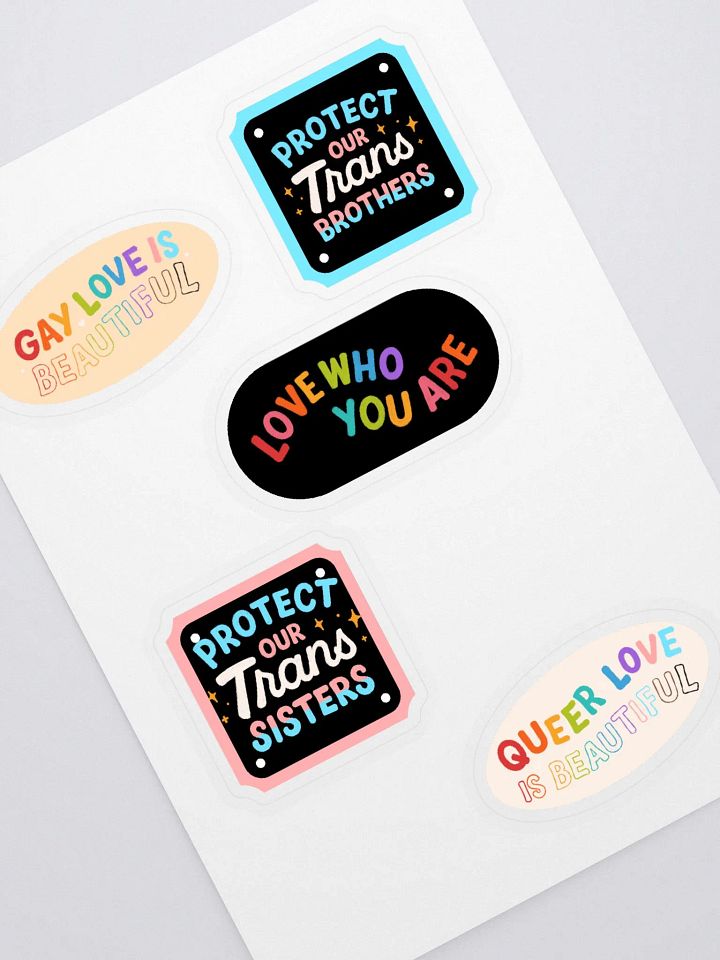 Protect and Love Queer, Gay, Transgender LGBTQ+ Full Sticker Sheet product image (1)