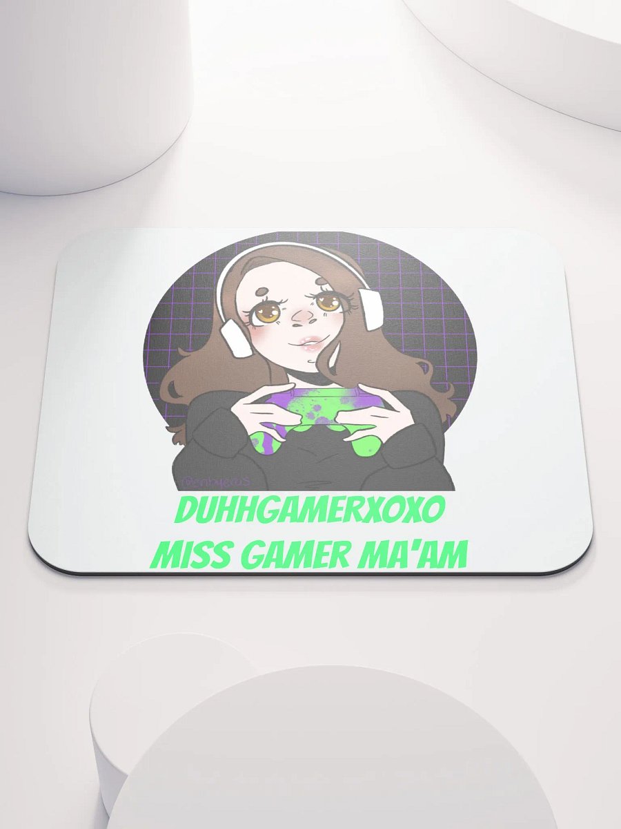 DuhhGamerXOXO/Miss Gamer Ma'am Mouse Pad - Green Text product image (1)
