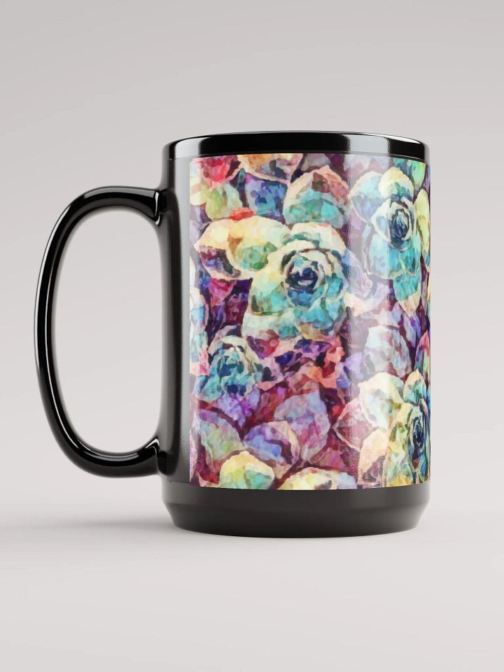 Abstract Graphic | Black Coffee Mug | Desert Bloom Succulent product image (1)