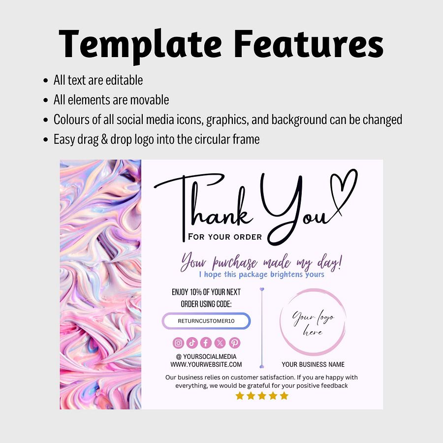 Emily - Thank You Card Template product image (7)