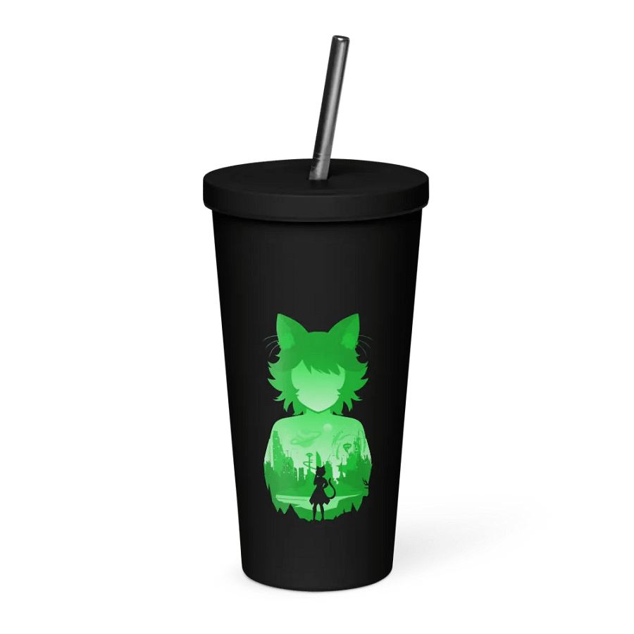 Cyber Kitty (Insulated Tumbler with Straw) product image (1)