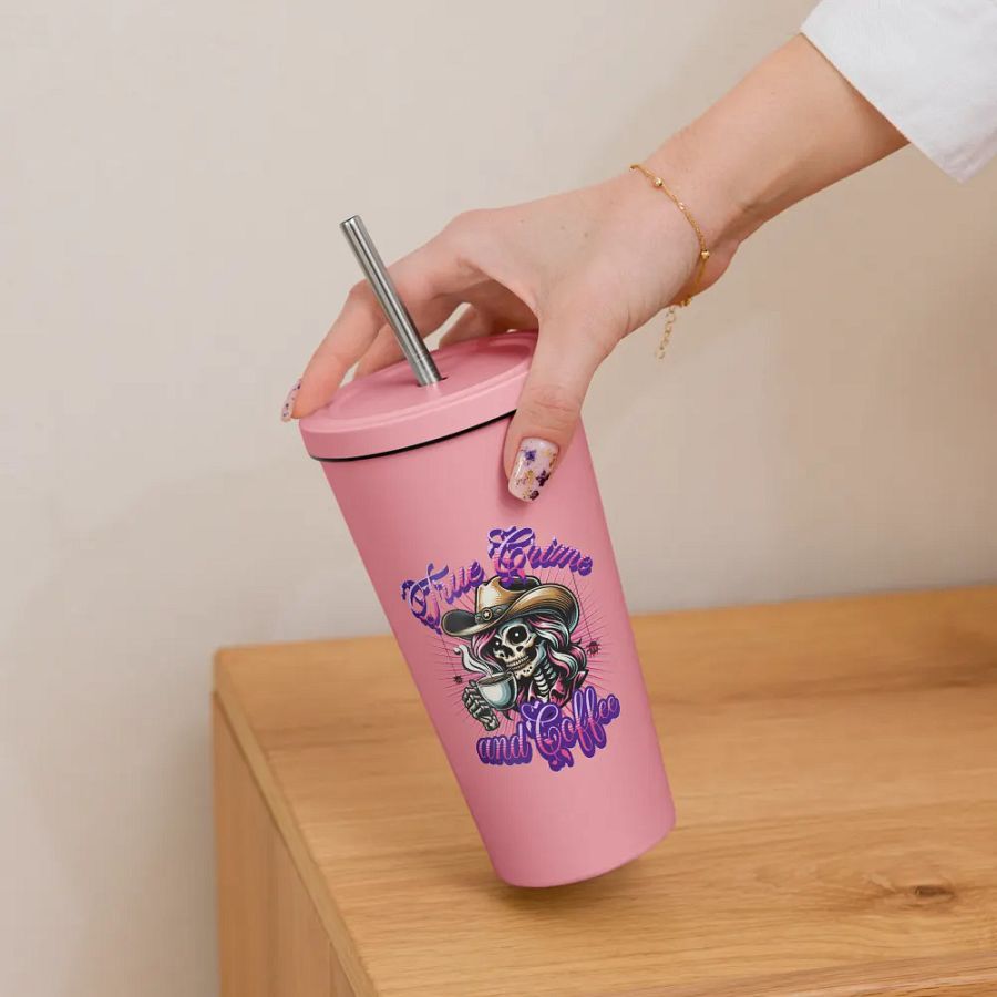 True Crime Skeleton & Coffee Insulated Tumbler product image (8)