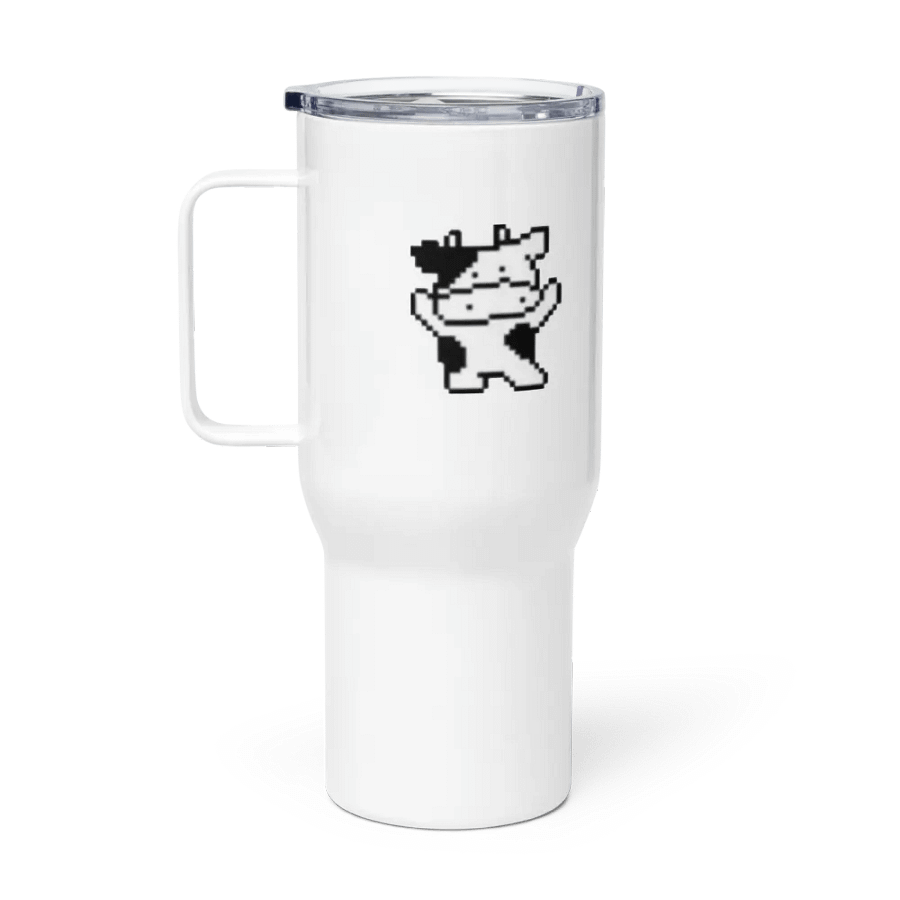 Upright Cows Pixel Art Travel Mug product image (1)