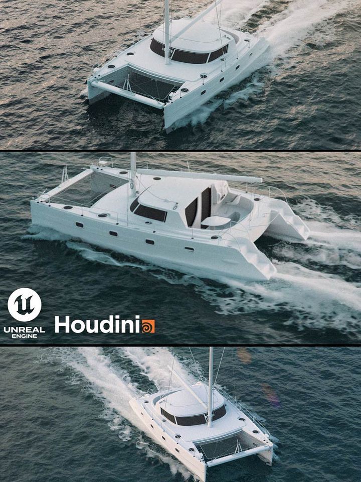 Houdini 2024 Boat Flip Simulation Project By Mikkel Lassalle (.Hip File) product image (1)