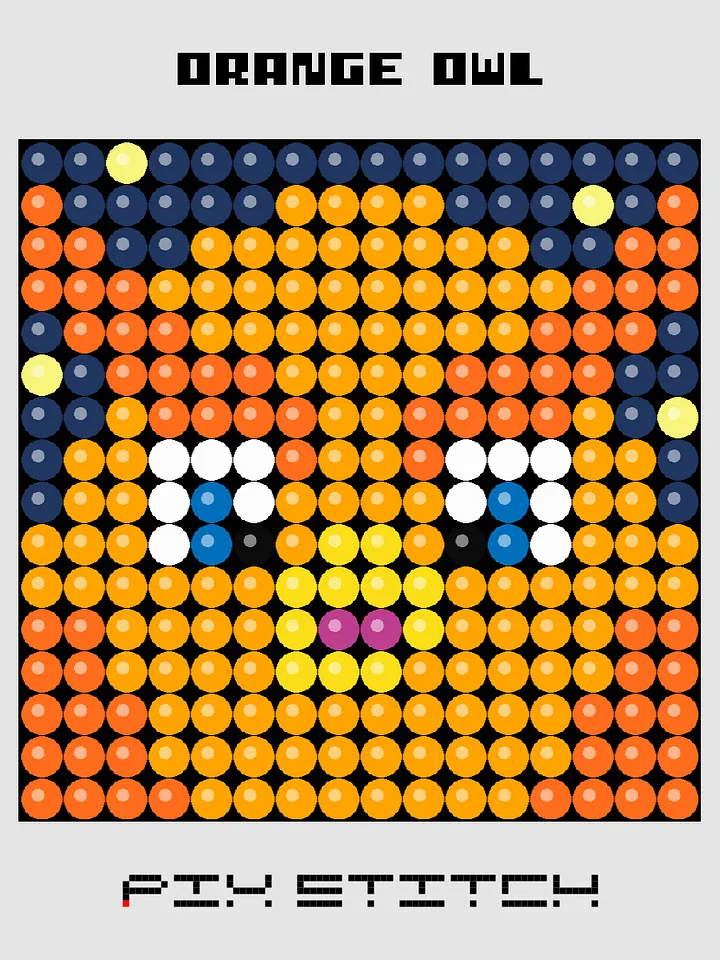 Orange Owl Pixel Art product image (1)