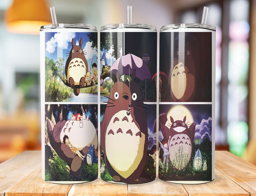 Totoro 20 oz Stainless Steel Tumbler – Studio Ghibli Forest Spirit Design product image (1)