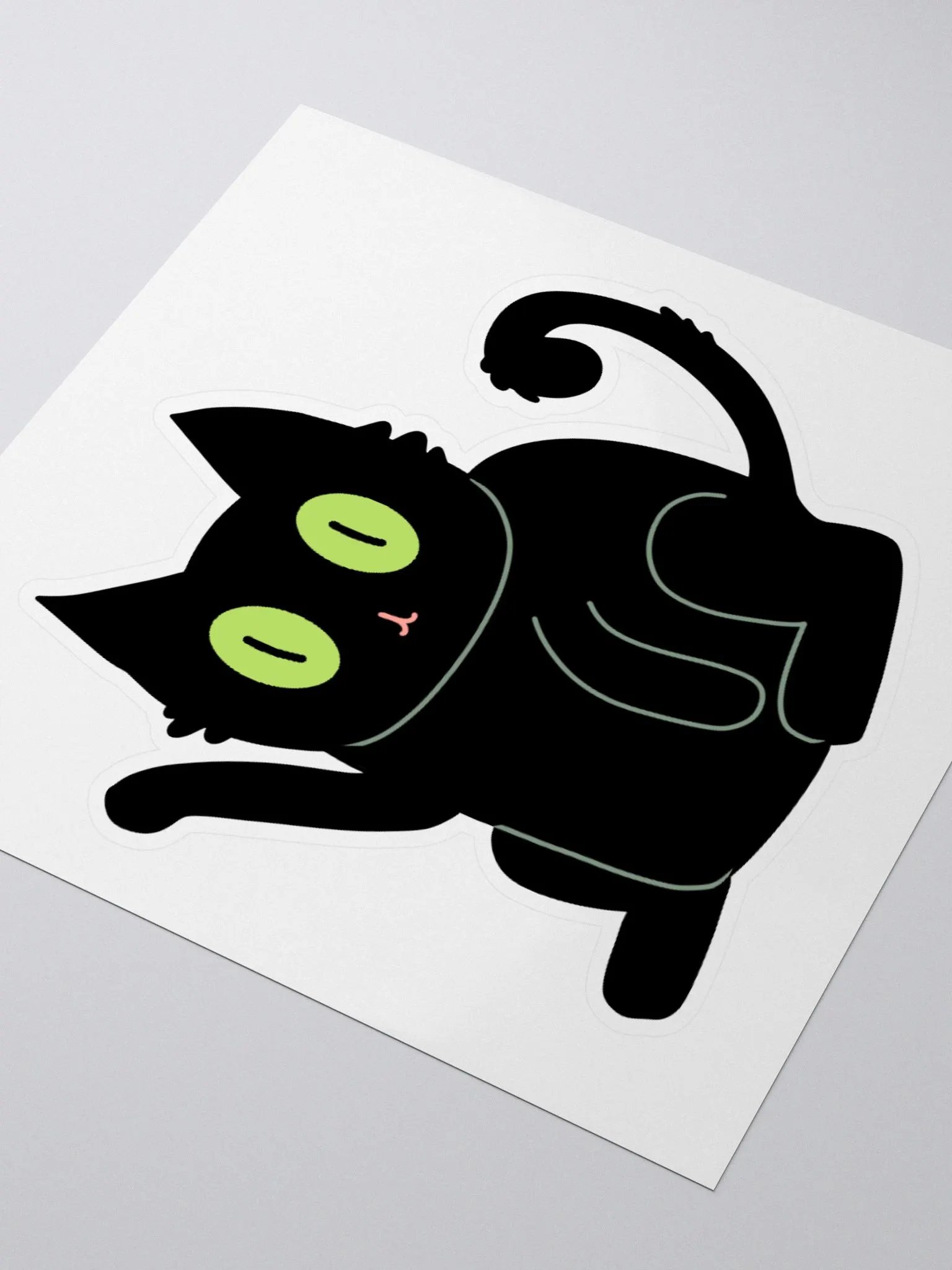 Waving Black Mistified Cat Sticker product image (3)