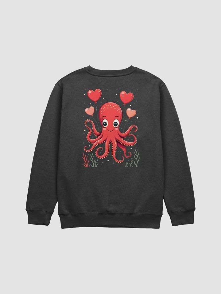 Octopus With Hearts Balloons Crewneck Sweatshirt product image (1)