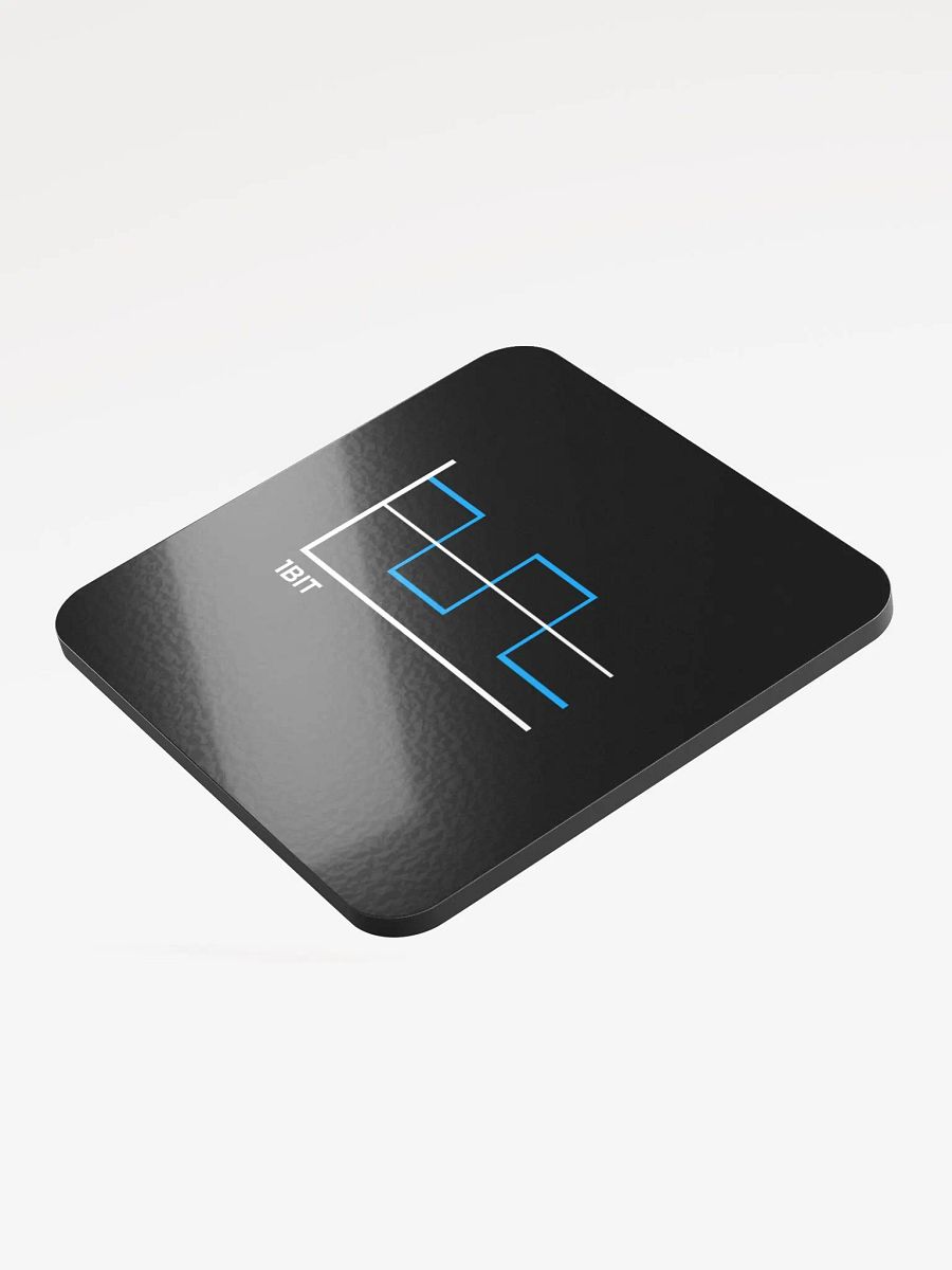 1Bit Graph Glossed Cork Coaster (black) product image (3)