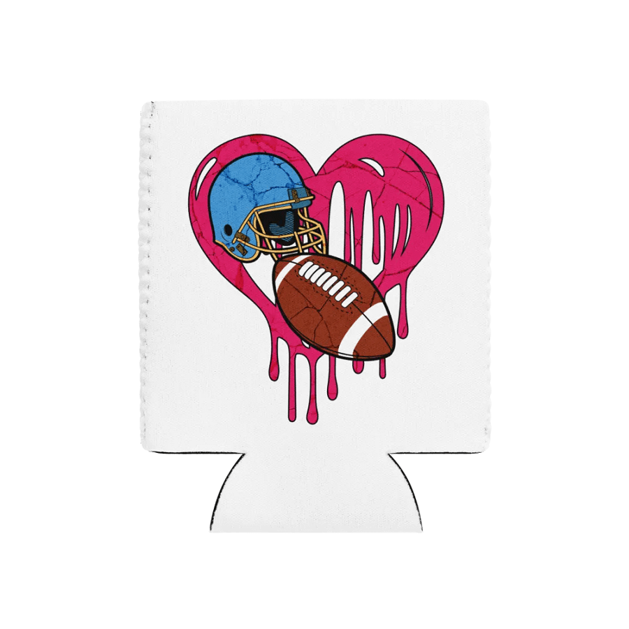 Heart Football Gridiron Can Cooler product image (1)