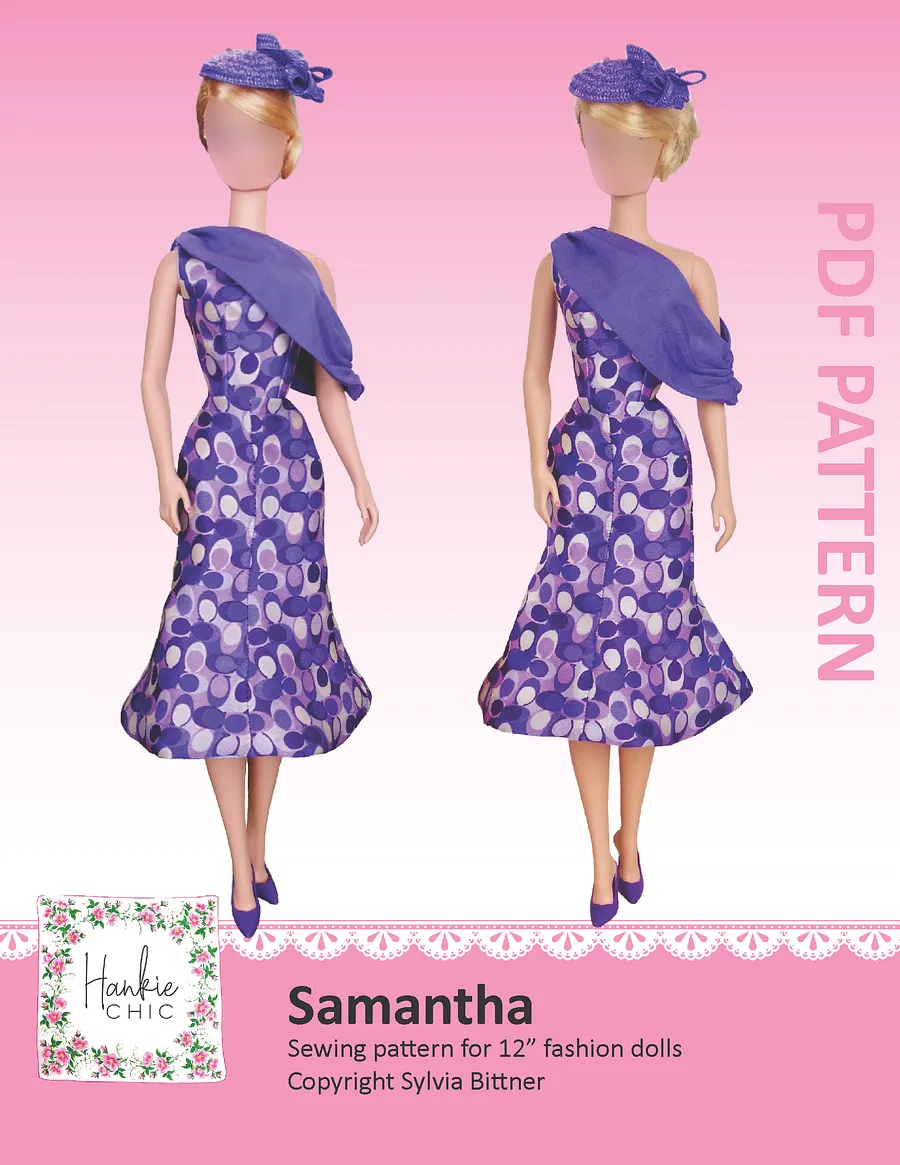 Samantha sewing pattern for 12" fashion dolls product image (1)