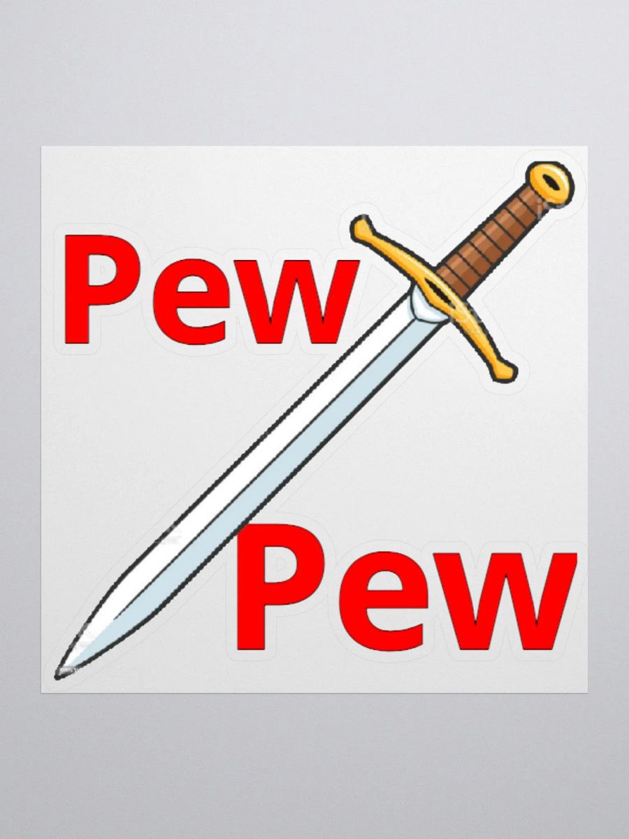 Pew Pew - White 'Kiss Cut Sticker' product image (1)