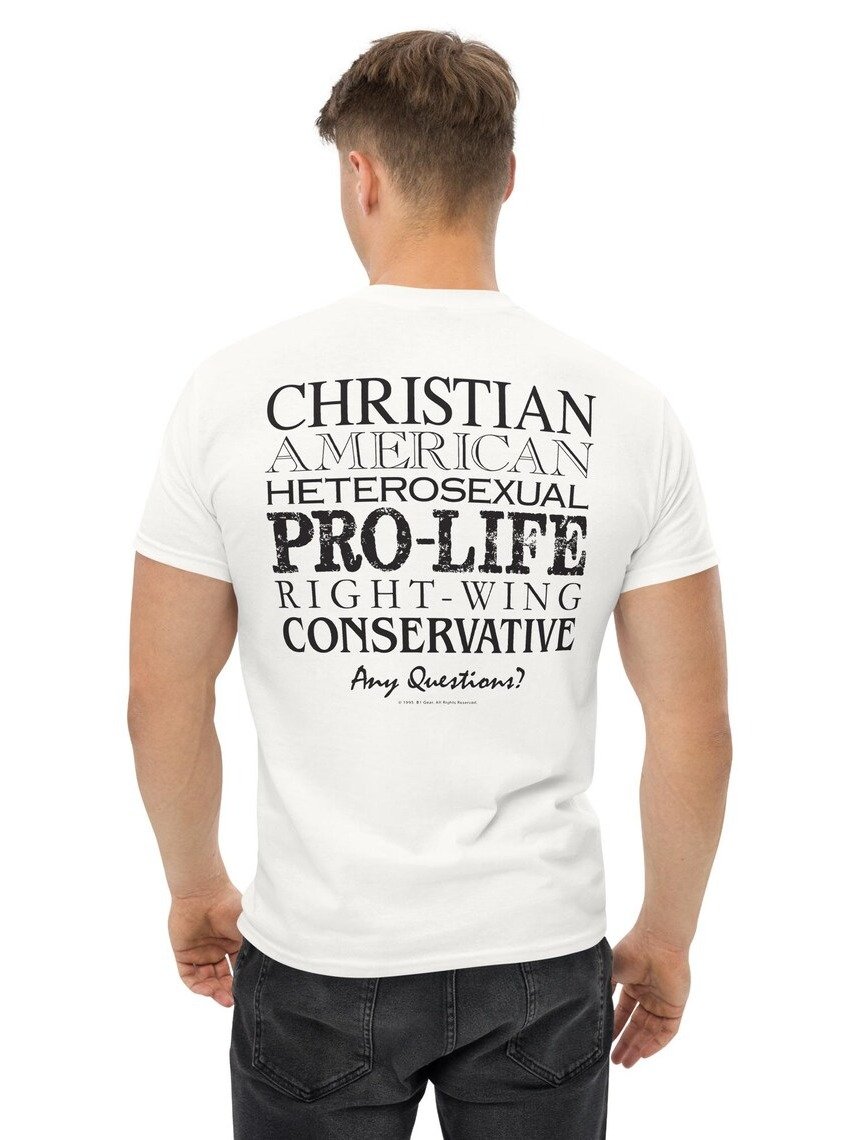 The Classic 101 T-Shirt, Patriotic Conservative Christian T-Shirt, Pro Life Right Wing Shirt, Heterosexual, American Pride Tee, Men & Women, Black Print product image (1)