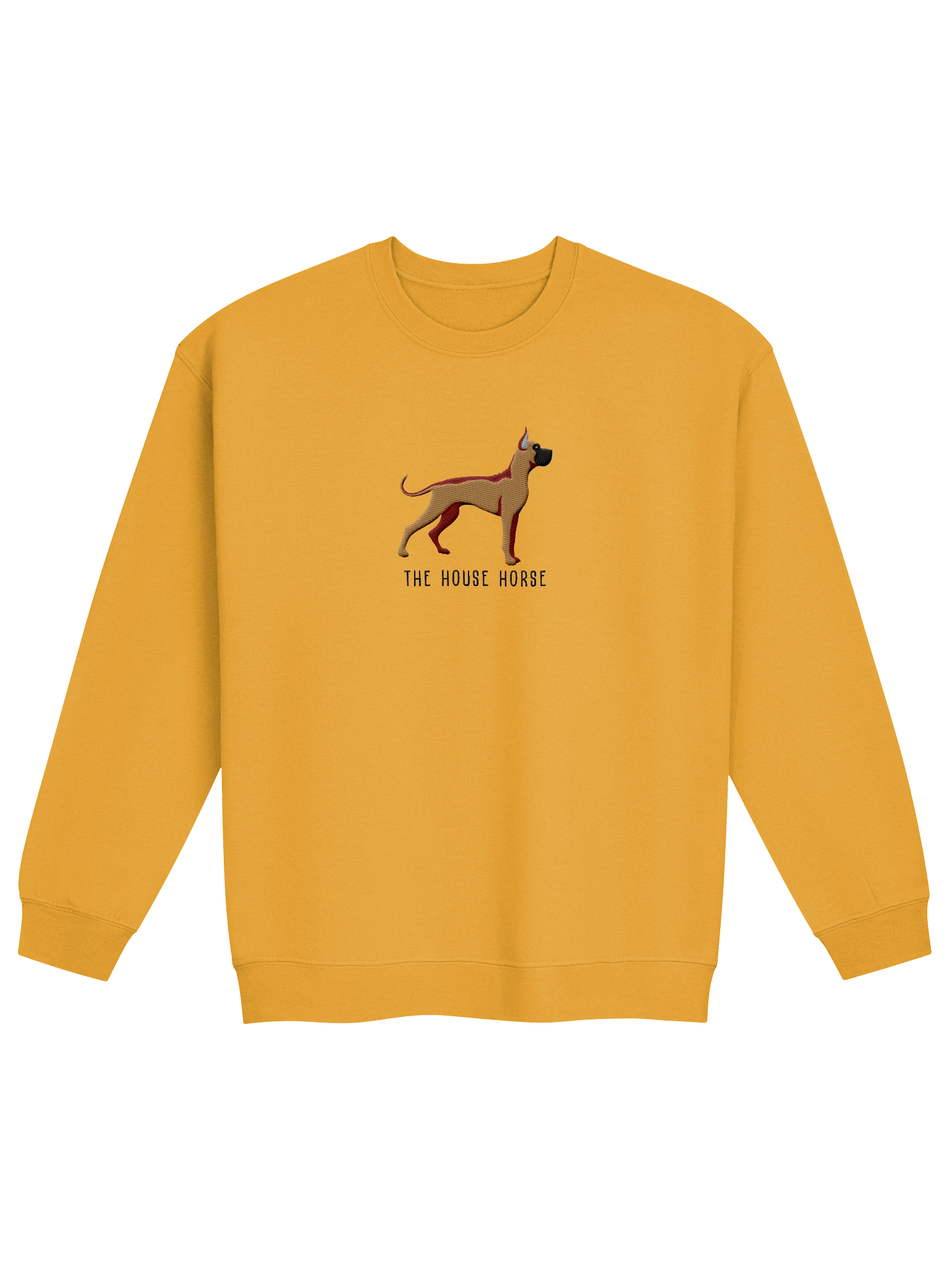 The House Horse Sweatshirt (Embroidered) of a Great Dane(Tan, Black Mask & Cropped Ears) product image (13)