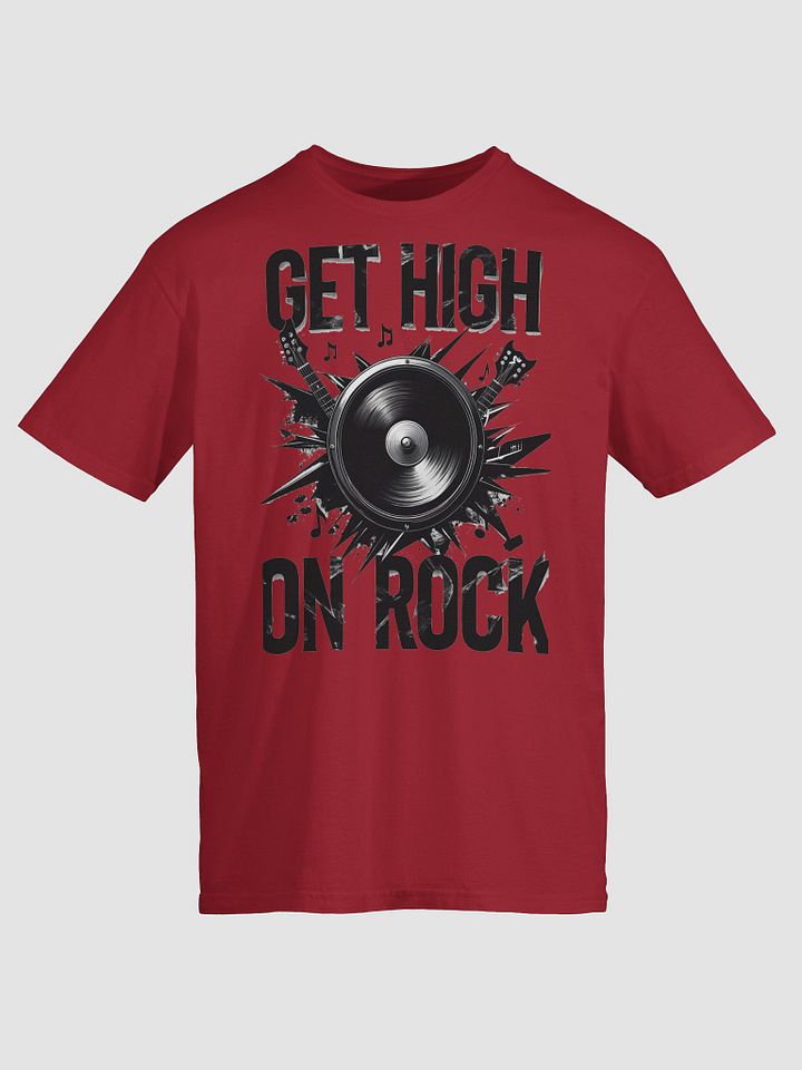 Rock Music-Inspired T-Shirt – Bold 'GET HIGH ON ROCK' Design, Unisex Fit product image (1)