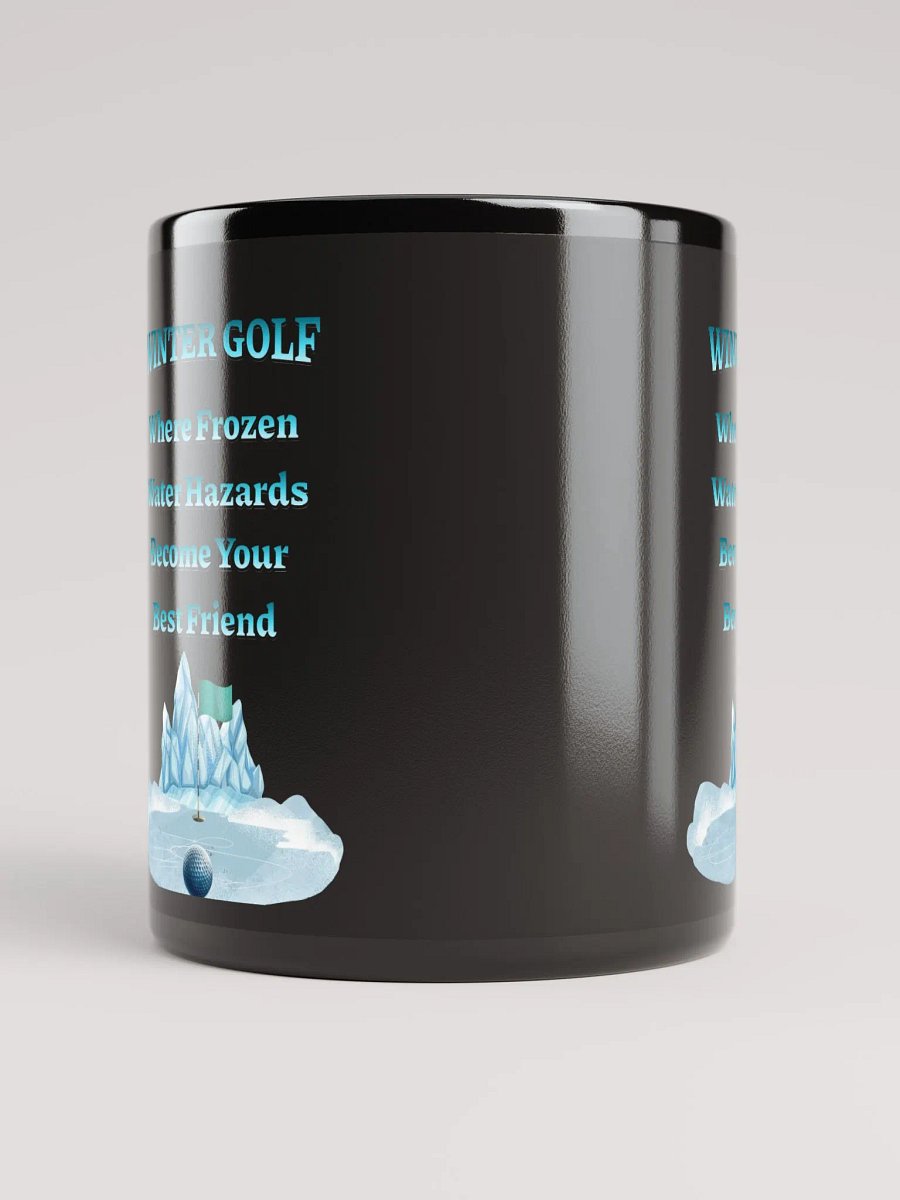 Winter Golf Funny Golfing Scene Black Mug product image (3)