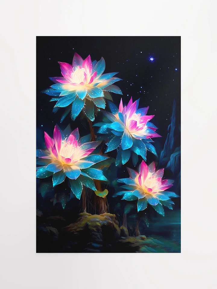 Enchanted Luminance: Mystical Glowing Flowers Matte Poster product image (2)