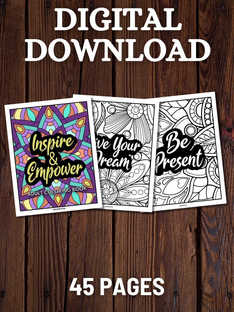 Inspire & Empower Adult Coloring Book | Motivational + Inspirational Quotes product image (1)