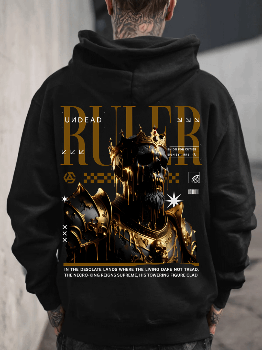 Ruler- Streetwear Dark Fashion Unisex Hoodie - Premium Cotton Heritage M2580 product image (5)