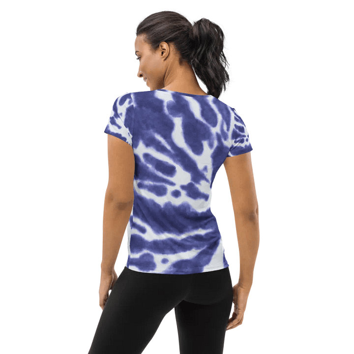 Radiant Blue Tie-Dye Women's Athletic Tee product image (2)