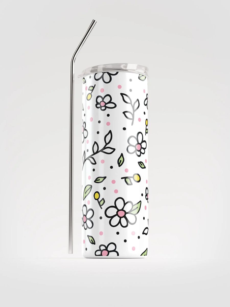 Cartoon Floral 20 oz Stainless-Steel Tumbler with reusable Straw , leak proof cup lid, Tumbler Mug Flasks product image (1)