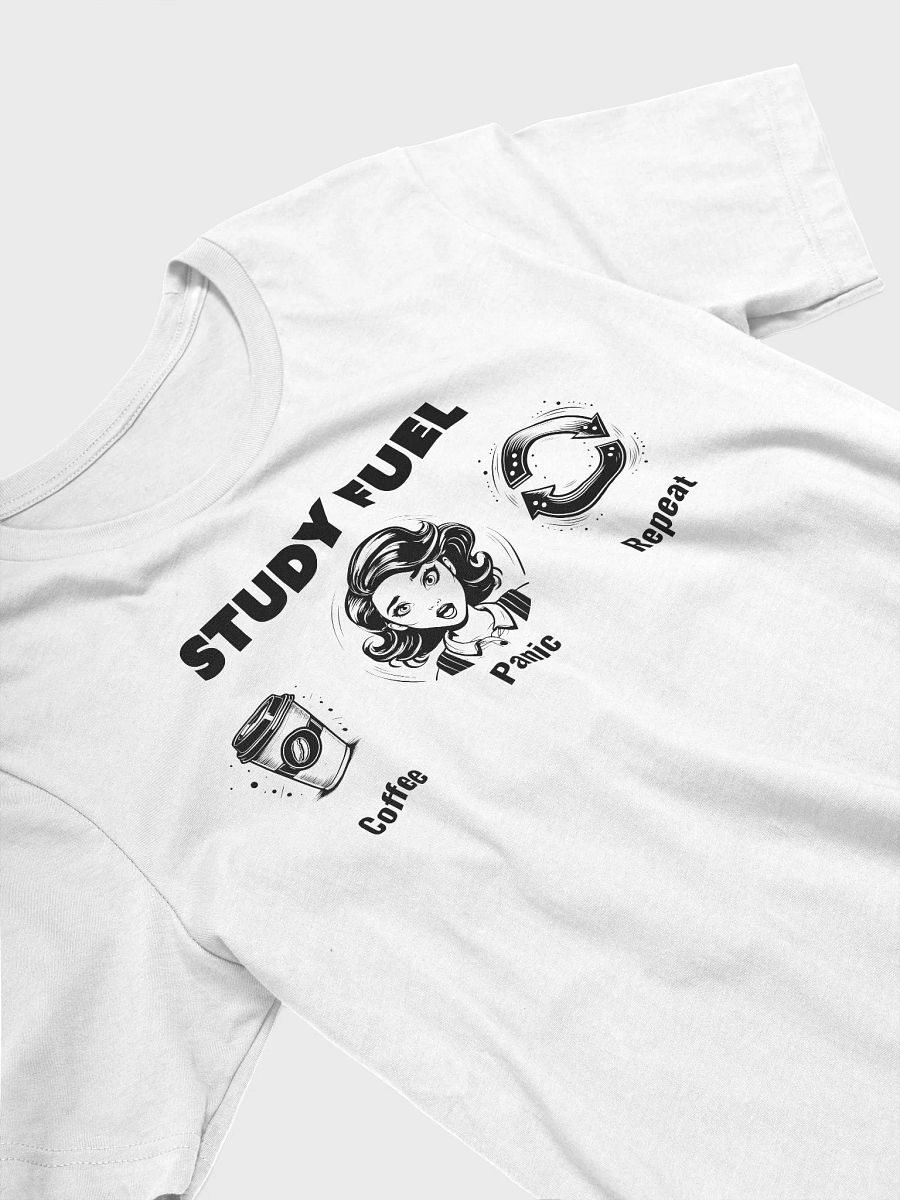 Study Fuel: Coffee Panic Repeat Funny Coffee Lover T-shirt product image (2)