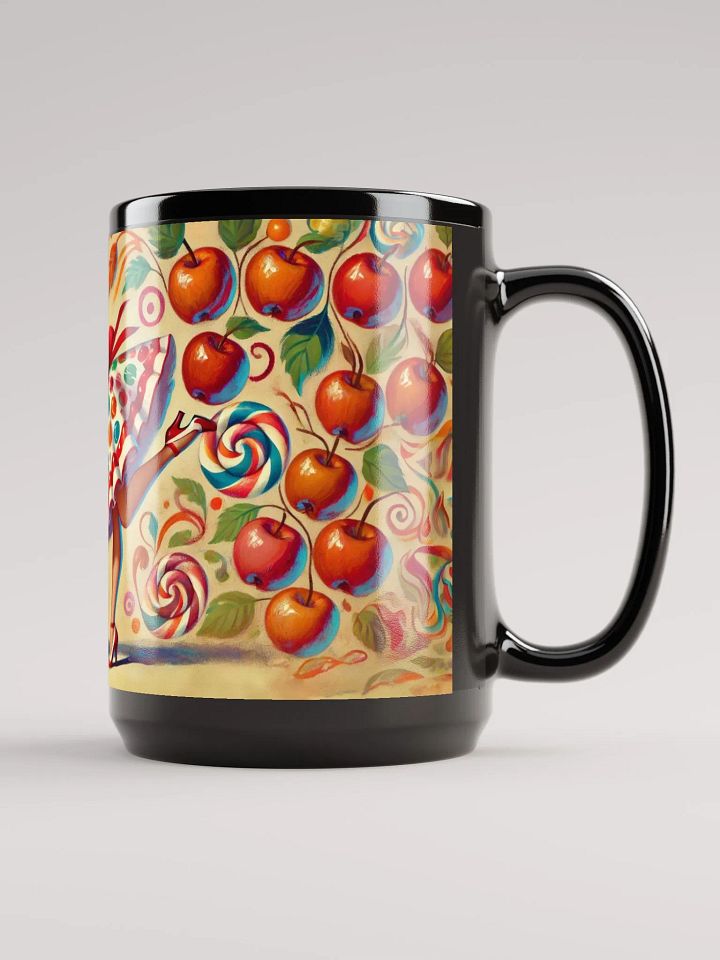 Happy Caramel Apple Coffee Cup - 15 oz Black Glossy Mug product image (2)