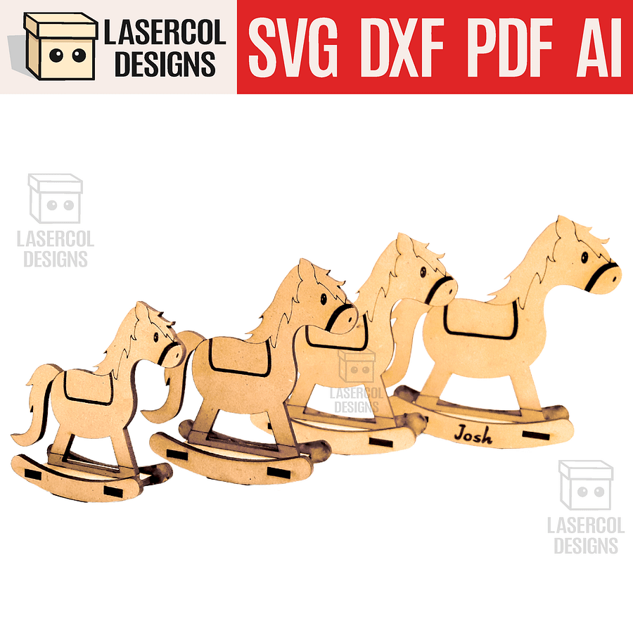 Rocking Horse (4 sizes) - Laser Cut Files product image (1)
