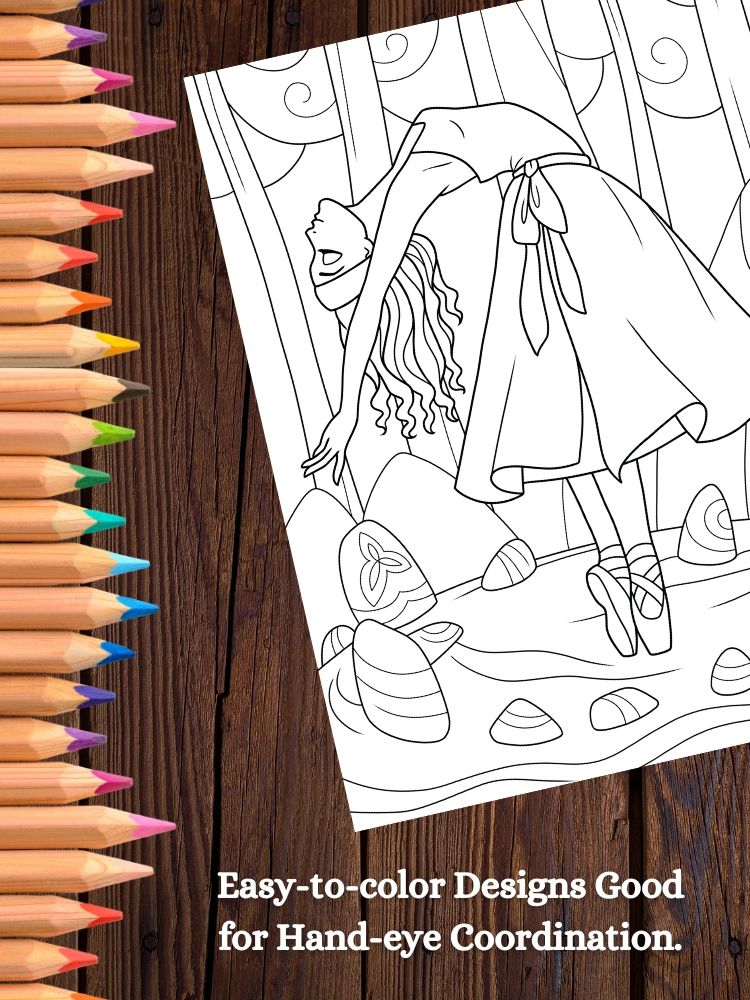 Ballerinas in Nature Printable Coloring Pages for Kids product image (6)