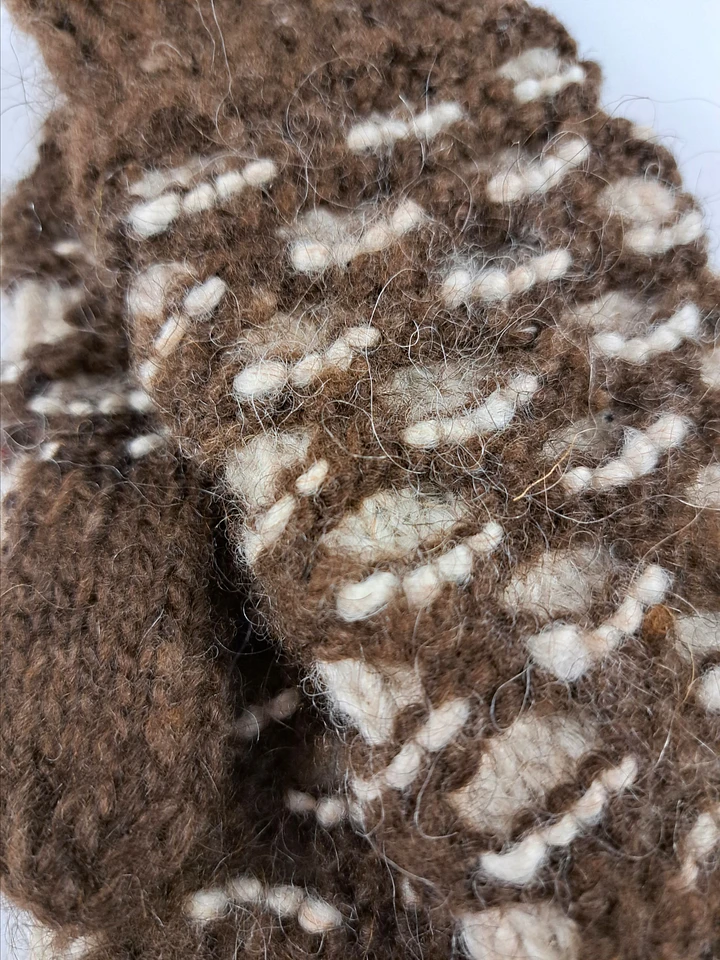 Hand Made Wool Newfie Mittens - Kid's Small - Honeycomb Pattern product image (2)