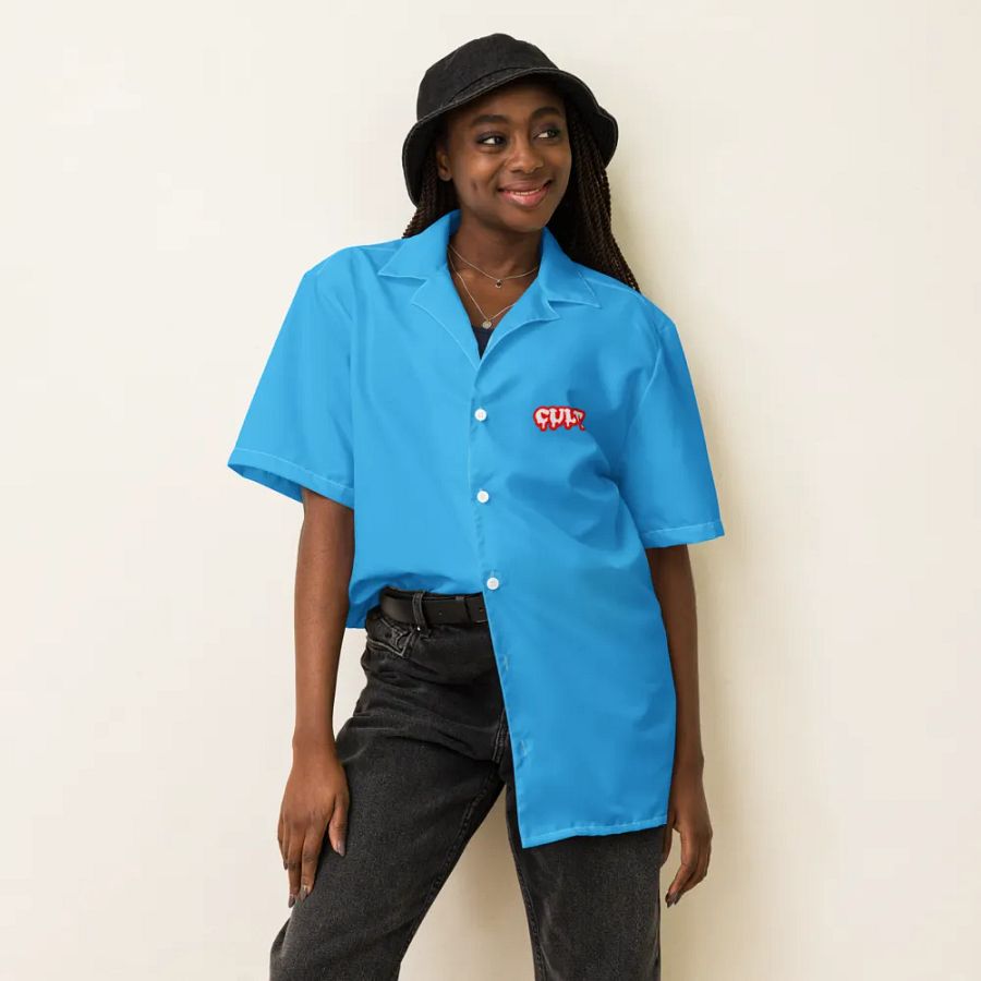OCEAN BLUE RED CULT BUTTON UP product image (6)