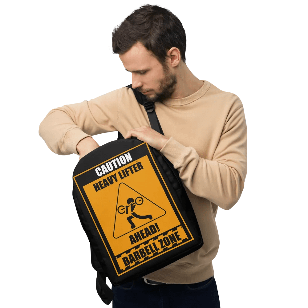 Caution Heavy Lifter Ahead Barbell Zone Backpack product image (9)