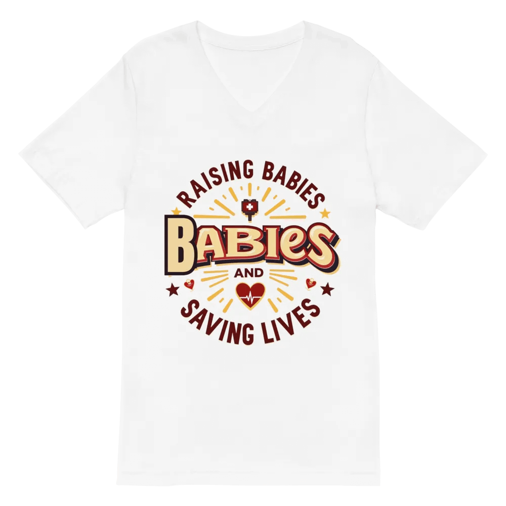 RAISING BABIES AND SAVING LIVES, mom duty V-Neck Tee product image (6)