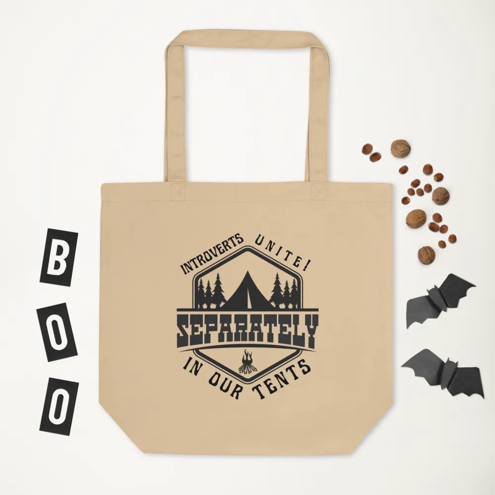Funny sarcastic camping introvert canvas tote bag - 