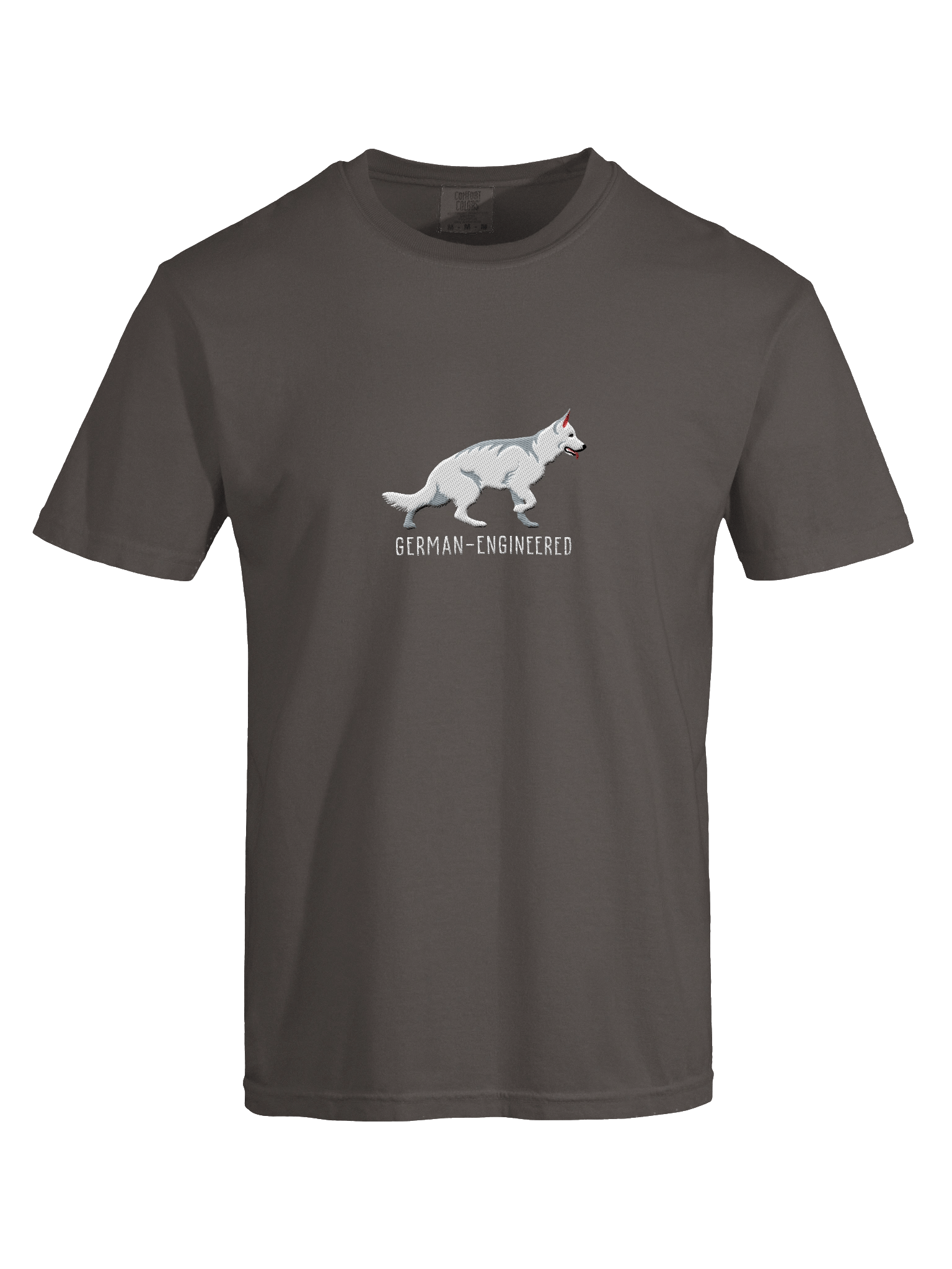 German-Engineered T-Shirt(Embroidered) of a German Shepherd(White) product image (7)