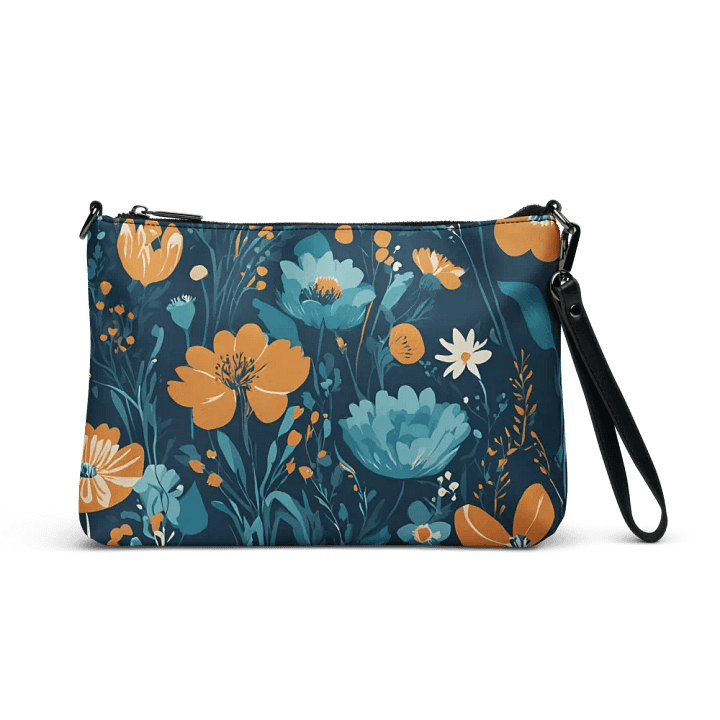 Chic Teal Flower Garden Crossbody Bag product image (1)