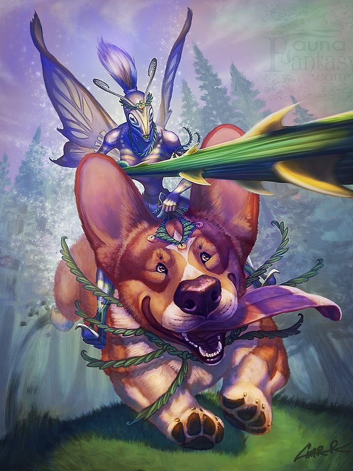 Fairy Steed Enchanting Fantasy Fairy Corgi Print product image (1)