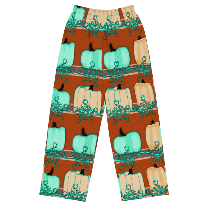 Blue Green pumpkins Wideleg Pants product image (2)