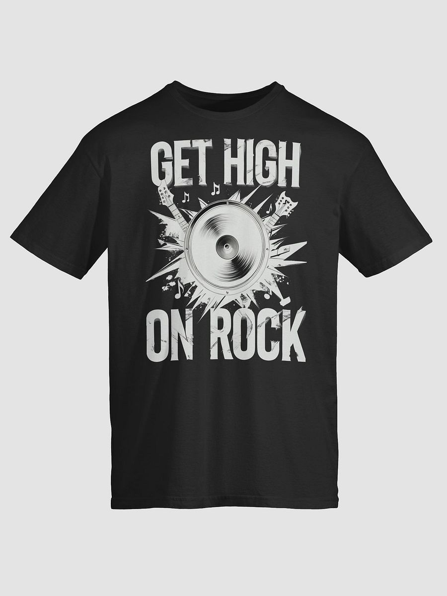 Rock Music-Inspired T-Shirt – Bold 'GET HIGH ON ROCK' Design, Unisex Fit product image (1)