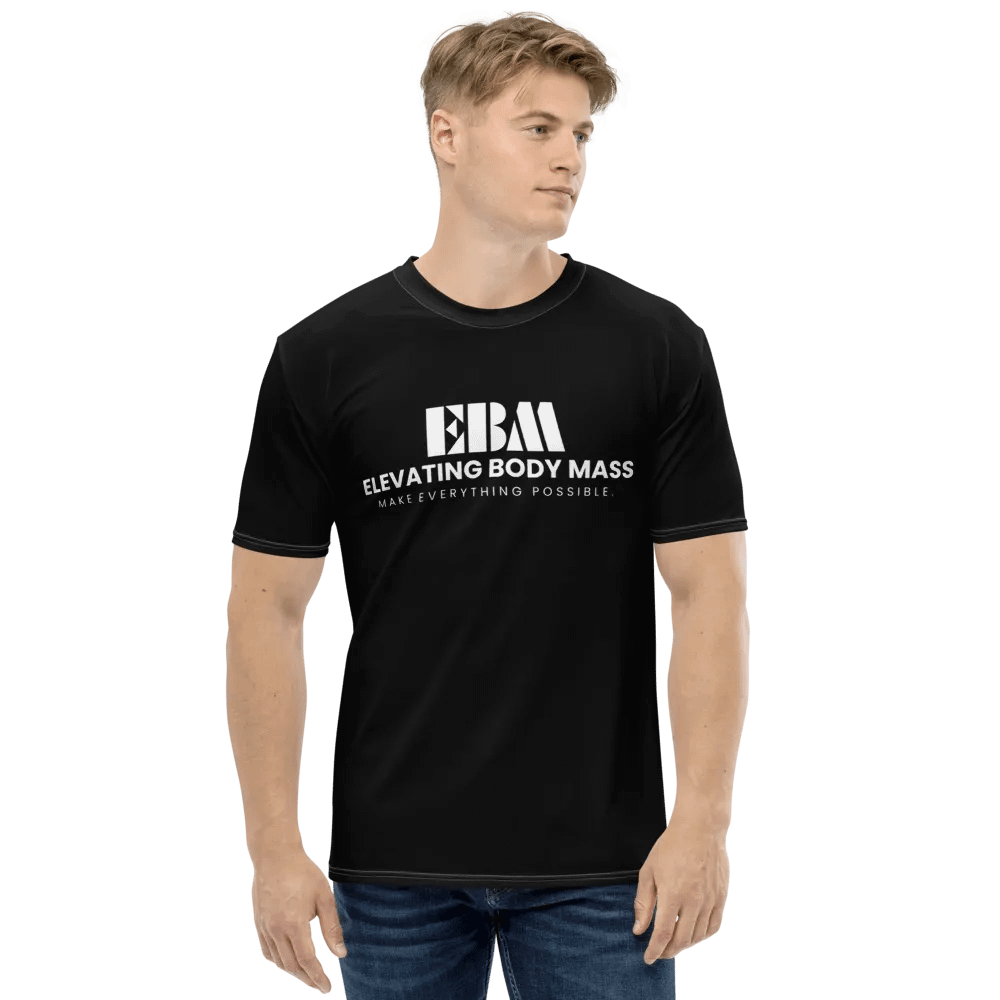 EBM Black Crew Neck T-Shirt (White Logo) product image (1)