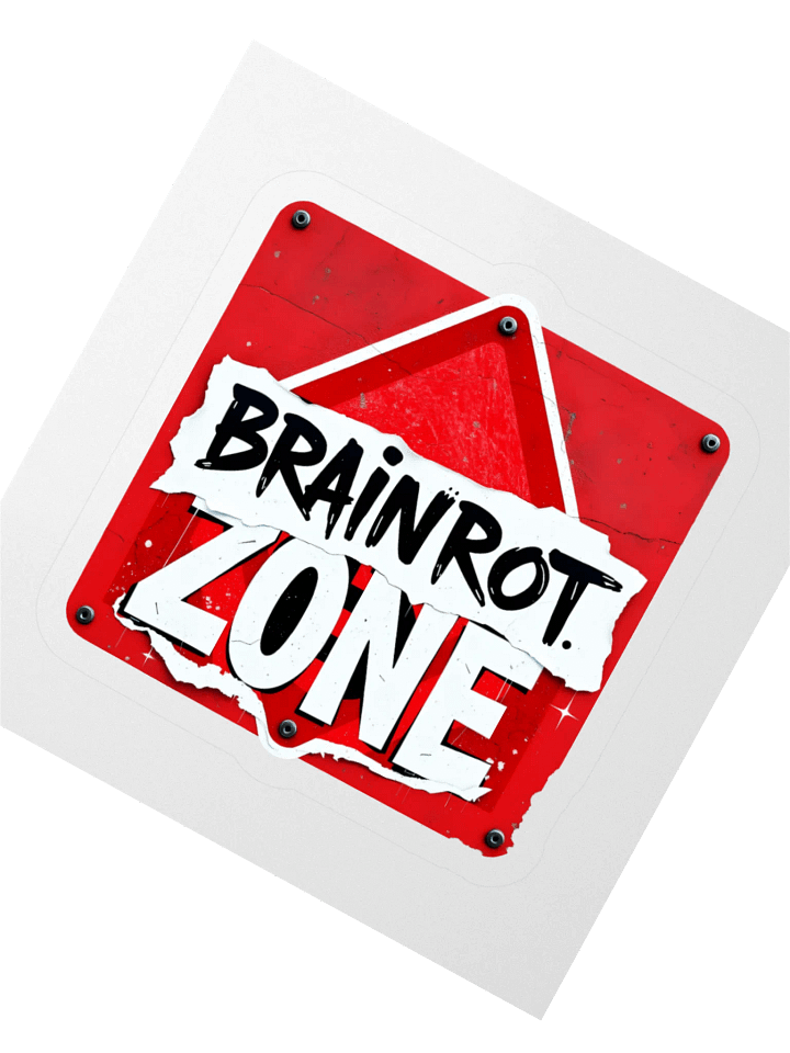 Brainrot Zone Warning Sign Sticker product image (4)