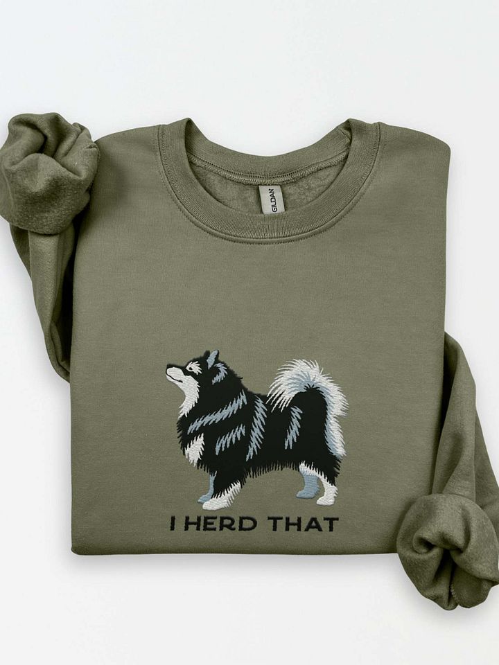 I Herd That Sweatshirt (Embroidered) of a Finnish Lapphund(Black) product image (1)